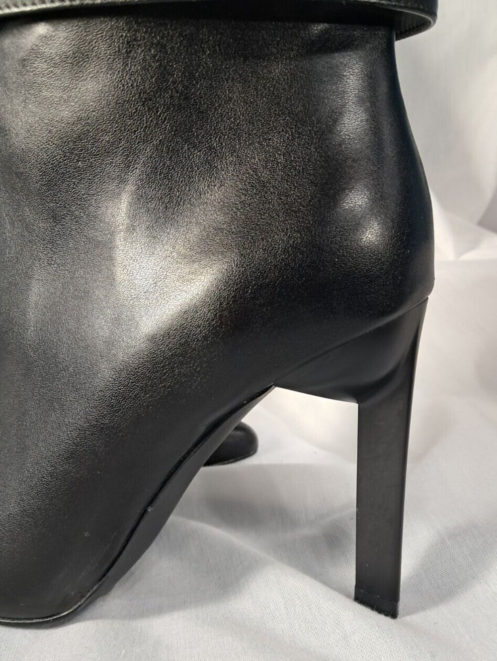 NEW Black Studded Stiletto Boot Geometric Heel Size 7.5 Faux Leather - Picture 5 of 13